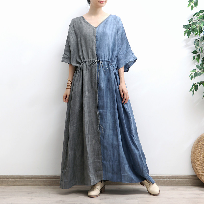 高端纯亚麻苎麻女装连衣裙