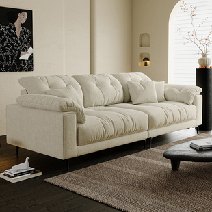 瑜芯现代简约柔软舒适雪尼尔布艺沙发客厅家用大小户型直排沙发