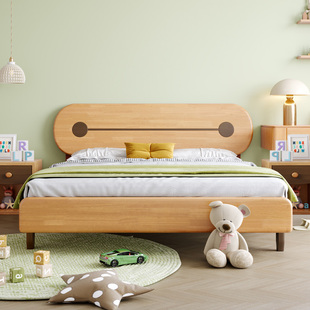 全实木儿童床单人床1.2米卧室现代简约小床1.5米男孩女孩青少年床