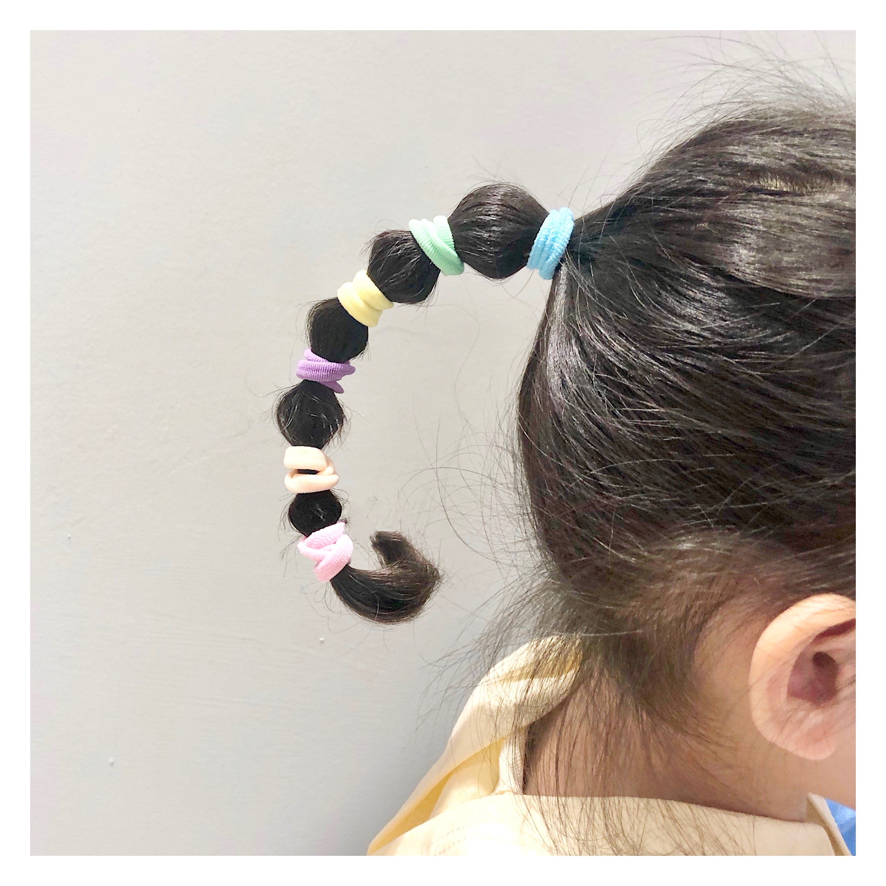 小号儿童毛巾圈不伤发马尾绳宝宝头饰发饰冰淇淋色发圈