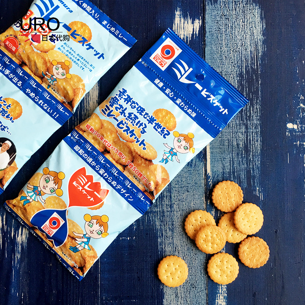 日本野村米乐宝宝营养香脆宝宝磨牙饼干零食辅食进口饼干4连包1