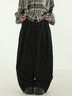 韩代 oversize two tuck denim balloon pants (unisex) 牛仔裤女