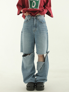 韩国代购23S/S snap button 2way wide jean设计师裤腿可拆牛仔裤
