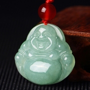 Natural ice jade jade Buddha pendant Maitreya Buddha pendant jade pendant female necklace genuine Myanmar A certificate