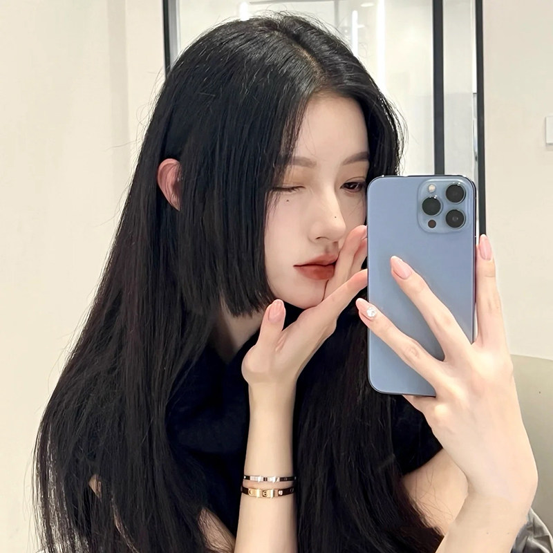 公主切女长发自然全头套长直发自然发色新款中分姬发式网红假发套