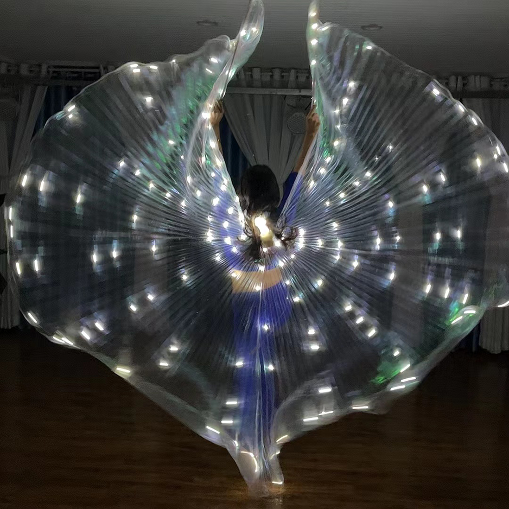 舞蹈led发光翅膀自闪烁表演酒吧ktv扇风扇型披风披纱道具万圣节