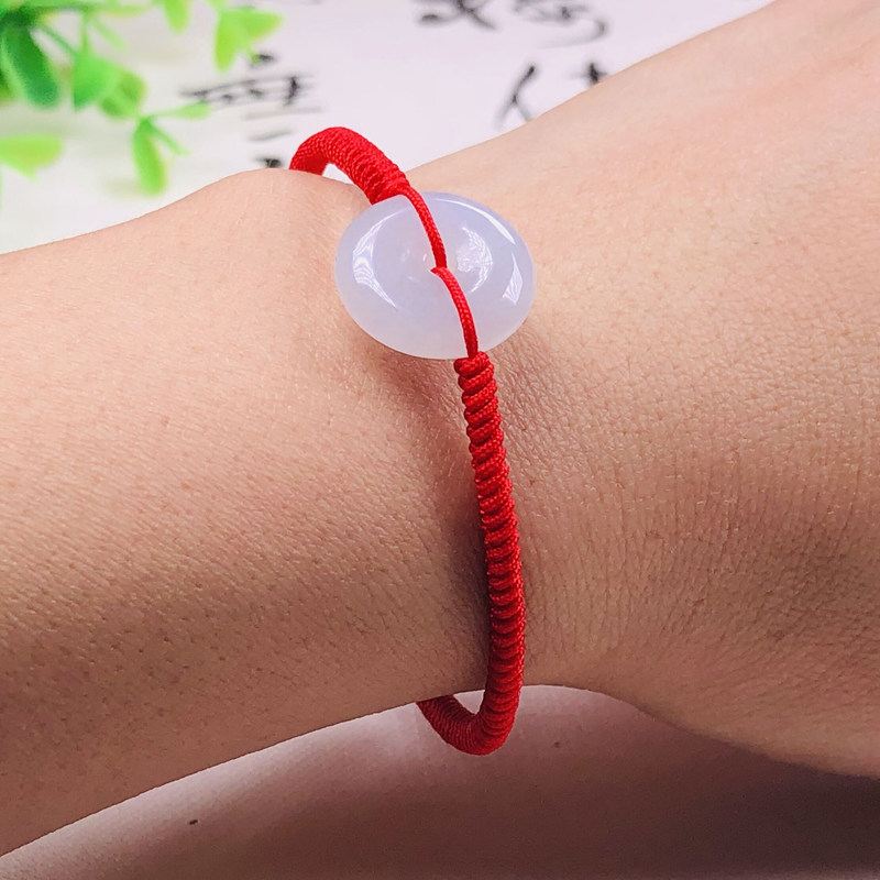 平安扣路路通玉手链红绳手工编织男女