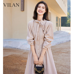 vilan/慧兰商场款女装2024新款春款连衣裙子女初春穿搭多巴胺春天