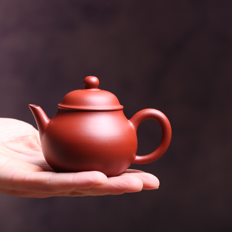 正宗宜兴紫砂壶全纯手工小号泡茶壶原矿朱泥小容量张景雅小品潘壶