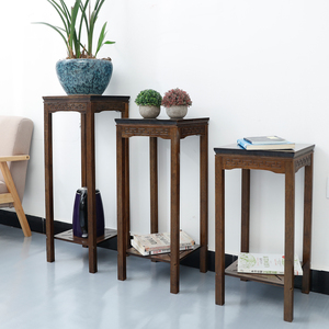 仿古花台花架子客厅中式花架花盆架阳台简约现代花几楠竹多层落地