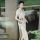 走秀旗袍2025新款旗袍走秀演出服短袖显瘦礼仪形体表演服绿意盎然