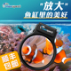 迈光放大镜鱼缸海缸珊瑚观察镜蓝光拍照滤镜磁吸微距海水鱼观赏镜