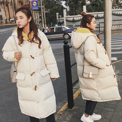 2016新款韩版学院风牛角扣棉服女中长款羽绒棉衣面包冬季棉袄外套