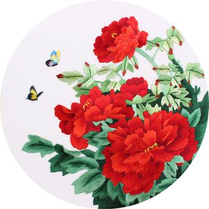 苏绣刺绣diy初学套件挂画牡丹图片