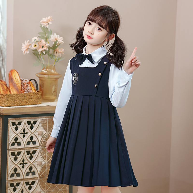 校服套装小学生英伦学院风班服春秋女大童jk制服小女孩正装连衣裙