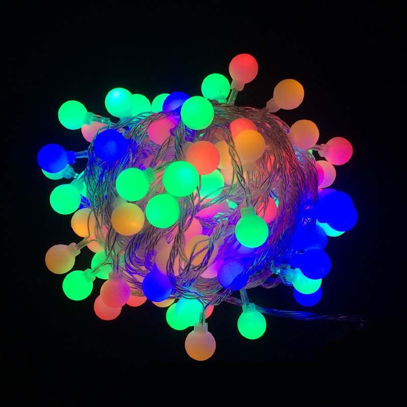 led小彩灯圆球灯闪灯电池串灯 新年婚庆节日装饰户外星星挂饰灯串