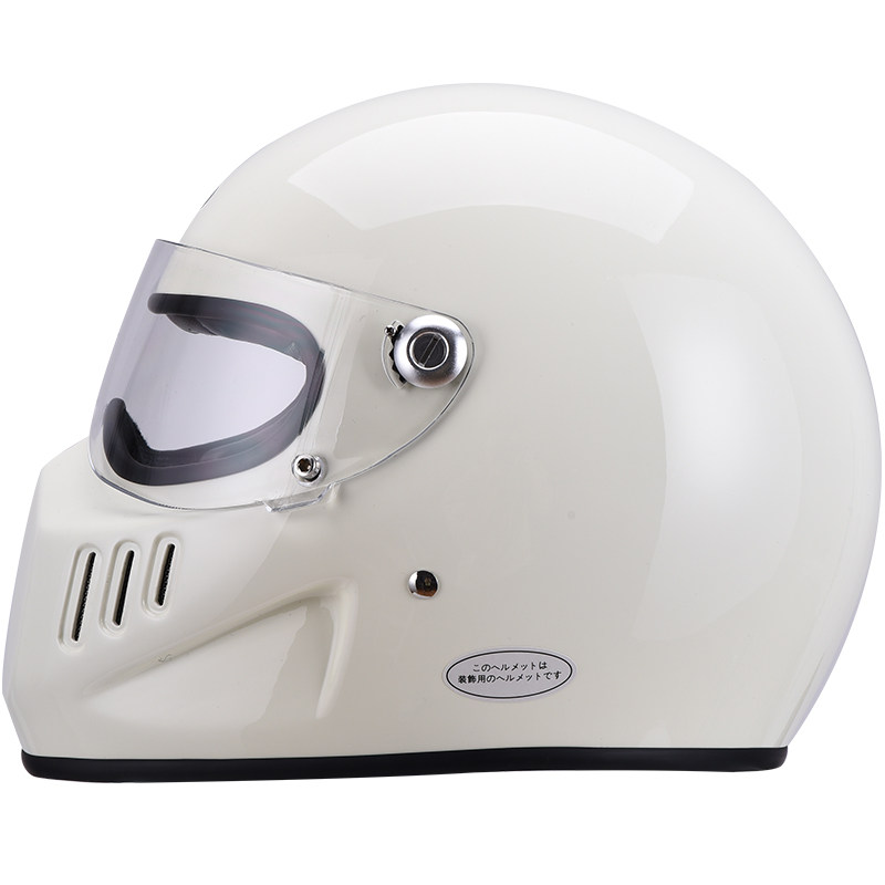 amz日系重工复刻beast系列复古玻璃钢小盔体全盔电动车摩托车头盔