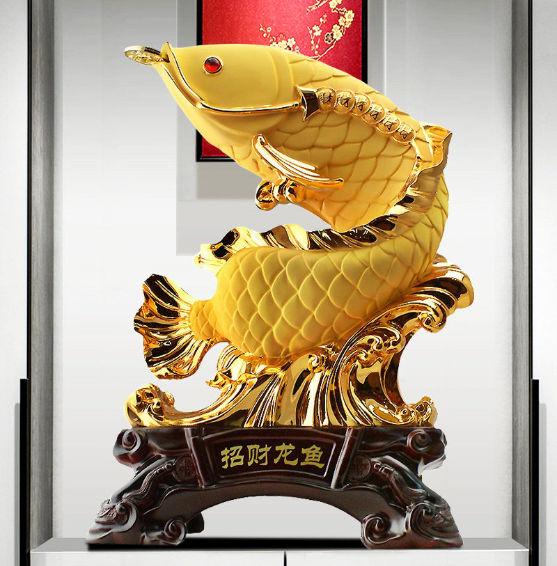 招财金龙鱼摆件
