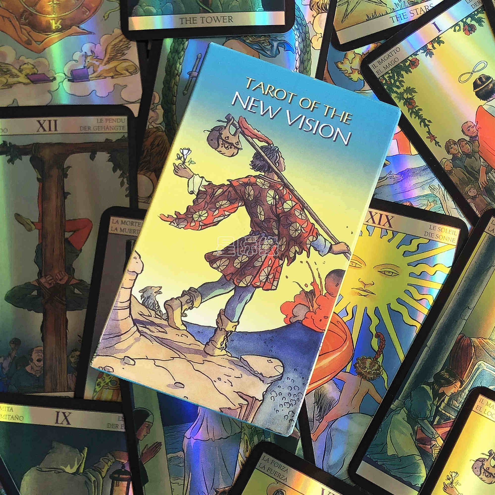 包邮镭射newvisiontarot新视点韦特塔罗英文卡纸桌游卡牌