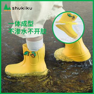 SHUKIKU儿童雨鞋2024新款儿童男上学专用女款防滑雨靴幼儿园轻便