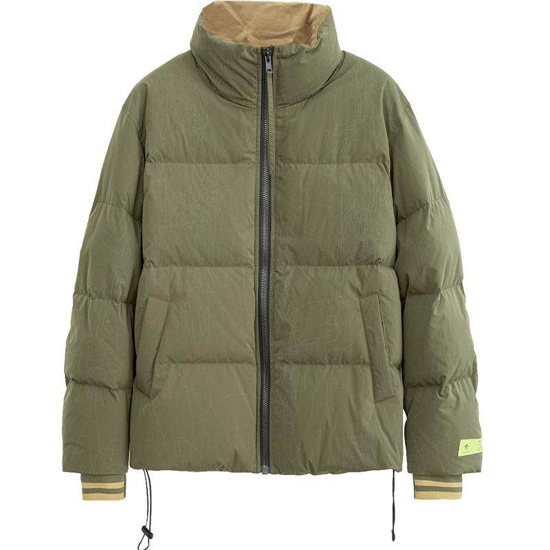 【薇娅推荐】menshark2020冬季新款羽绒服男白鸭绒立领短款面包服