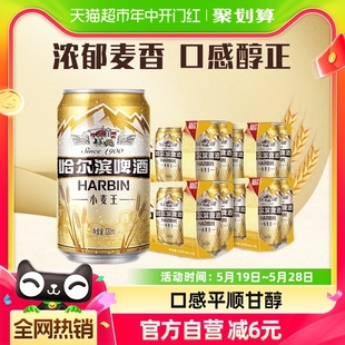 Harbin Beer/哈尔滨哈啤啤酒小麦王清醇爽口330ml*24听