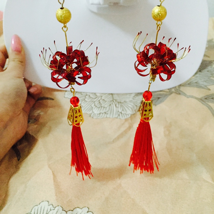 彼岸花耳环 独家手作饰品曼珠沙华