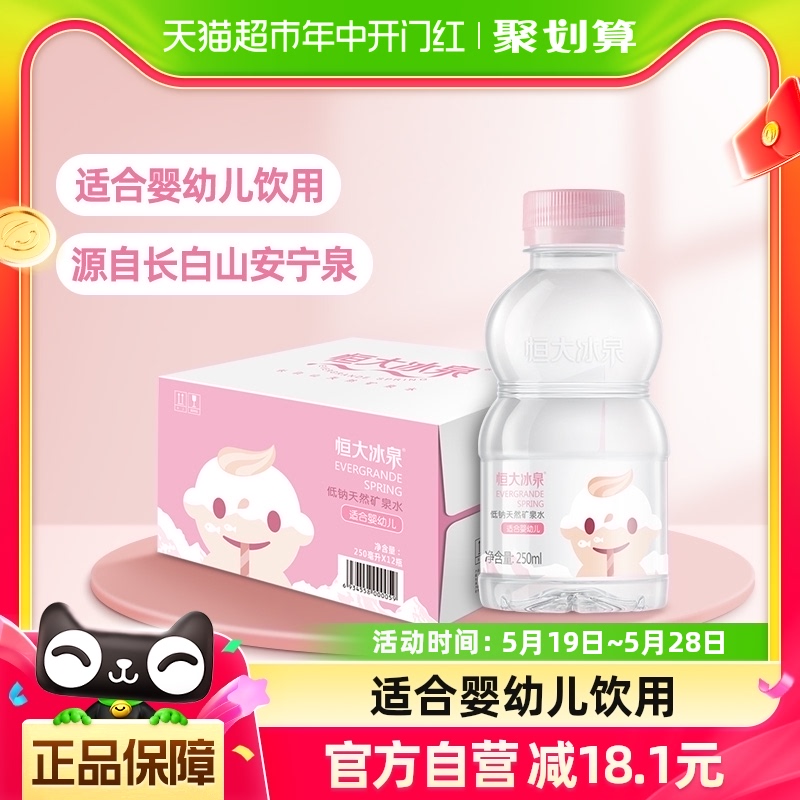 恒大冰泉天然低钠矿泉水（适合婴幼儿）250ml*12瓶婴儿宝宝儿童装