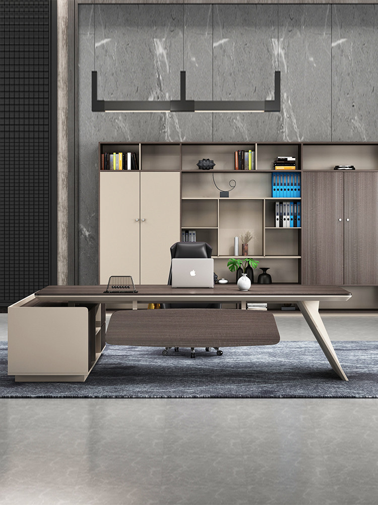 老板办公桌简约现代总裁经理主管桌椅组合轻奢大气班台办公室家具