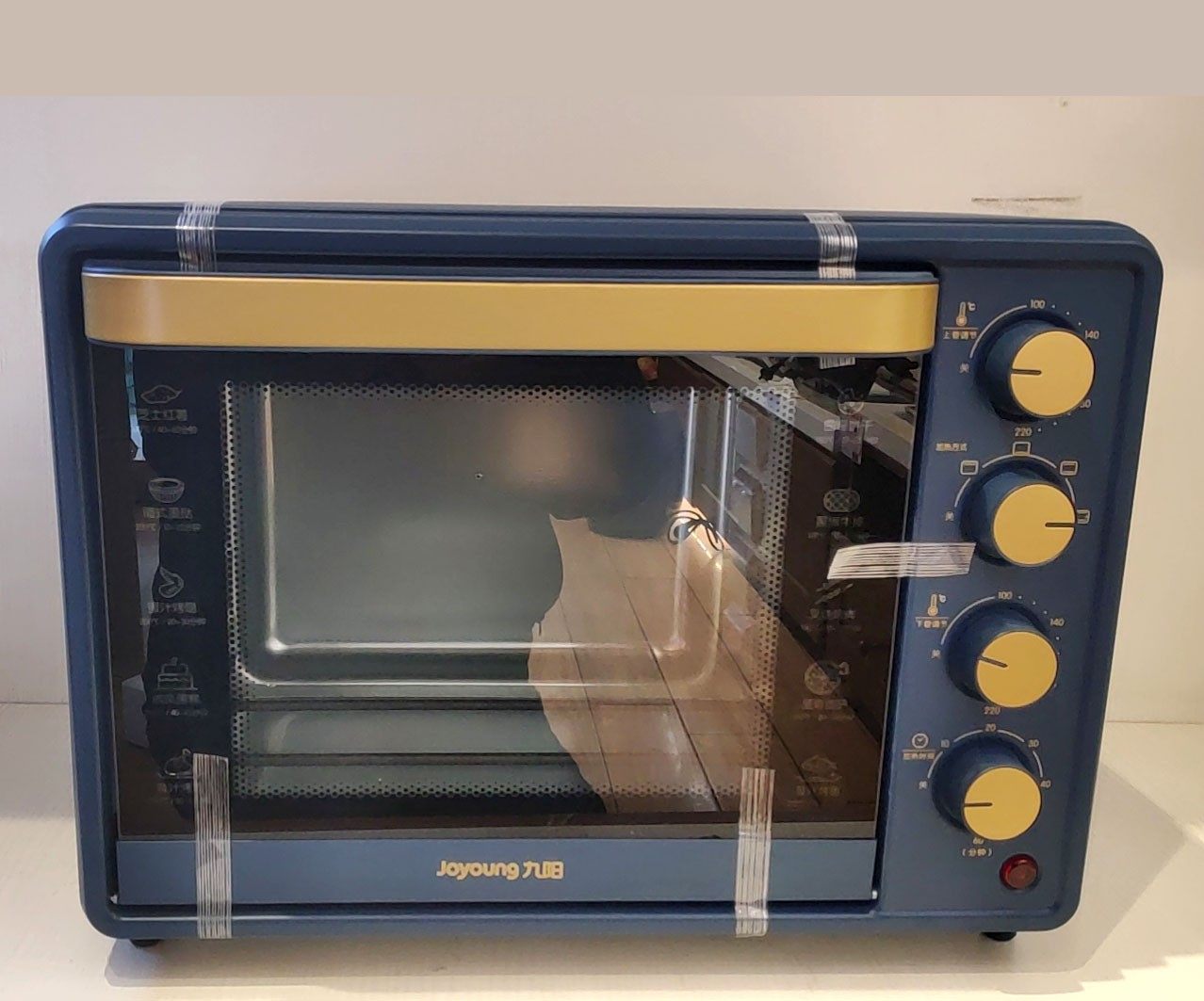 九阳电烤箱kx32-v710 家用多功能烘焙上下独立控温定时可视大容量