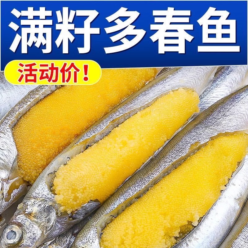 多春鱼 新鲜满籽天然籽10盒/5盒130克/盒8条海鲜烧烤食材