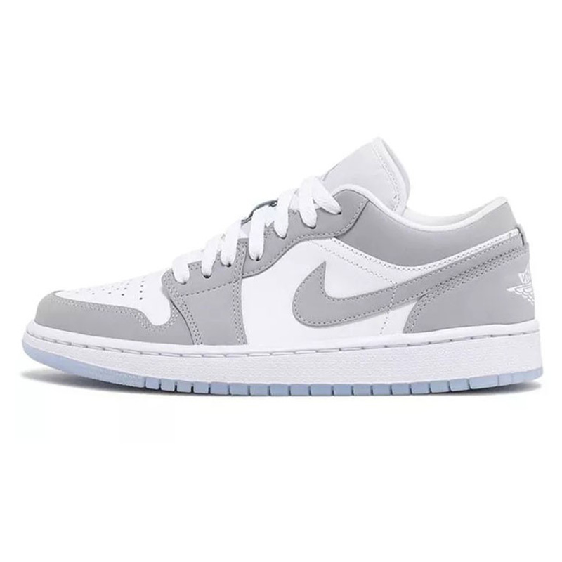 耐克女鞋 air jordan 1 low aj1 低帮 灰白 烟灰篮球鞋dc0774