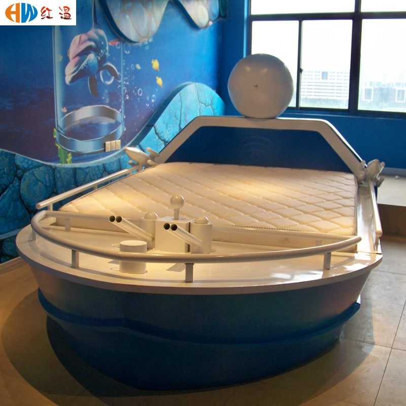 特色床民宿家具精品轻奢酒店水床情侣宾馆电动情趣海洋主题船型床