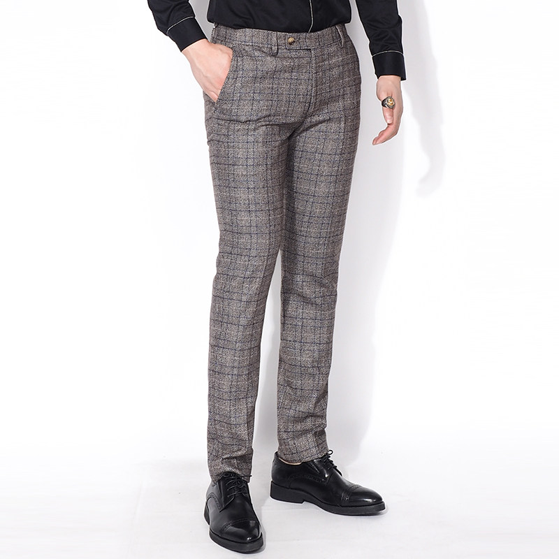 川泽英伦风西装裤子男士新款韩版修身