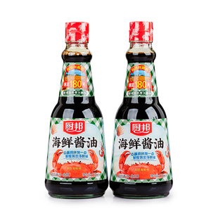 厨邦海鲜酱油410ml*2瓶装特级鲜味生抽凉拌黄豆酿造蘸蟹寿司酱汁