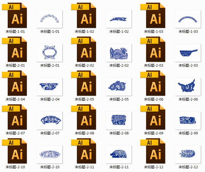 中国古代历史文物经典青铜花纹纹底纺样装饰纹样矢量素材参考精选