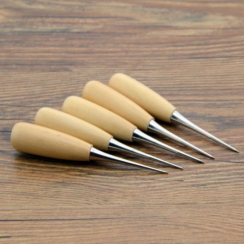 直钩圆孔实木柄鞋手工皮革12cm锥子