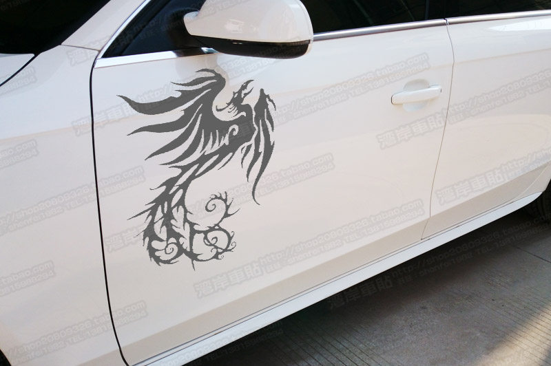 最速湾岸 动物图腾反光贴机盖贴 火凤凰 文身图案图腾 汽车车贴