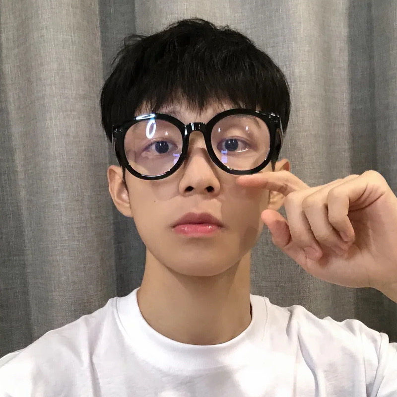 黑框眼镜男潮网红同款黑色粗框抗蓝光防辐射平光镜可配度数近视镜