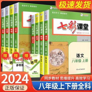 七彩课堂八年级上册下册语文数学英语物理人教版北师大外研版沪科版初中初二课文讲解详解教材解读总复习资料辅导书同步练习预习