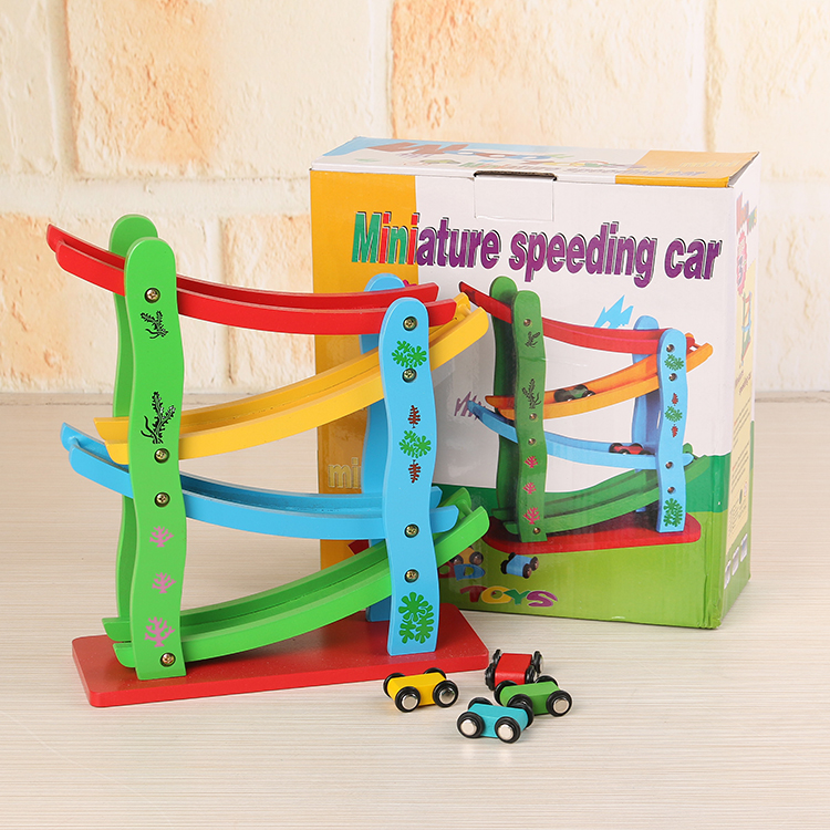木质儿童玩具大号滑翔车益智早教婴幼儿桌面游戏轨道滑行惯性滑车