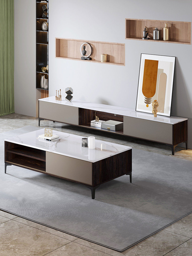 北欧茶几电视柜组合墙柜现代简约小户户型简易客厅置物架