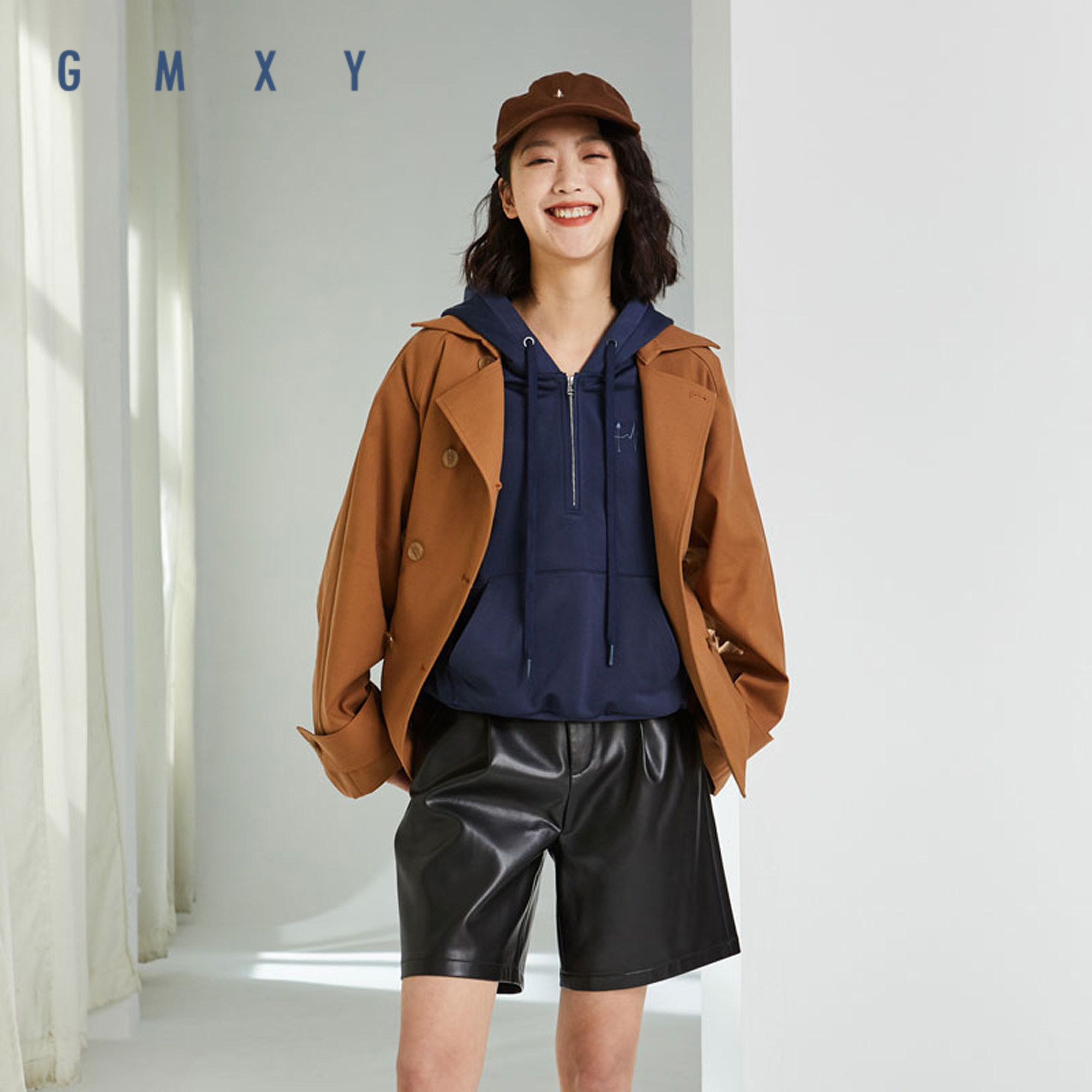 古木夕羊gmxy短款风衣女2021秋冬新款时尚外套上衣——gmxy官方旗舰店