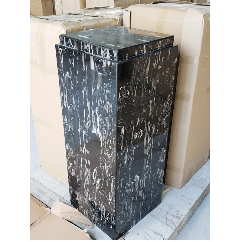 双层天然银白龙石材底座现代简约方型高端落地展台艺术装饰品摆台