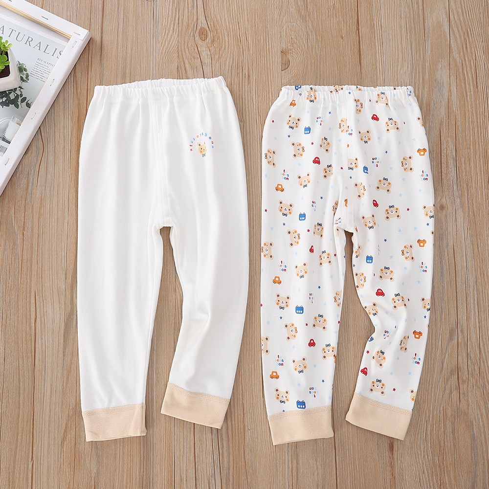 2条装儿童秋裤纯棉单条小孩睡裤男女宝宝棉毛裤衬裤打底长裤线裤