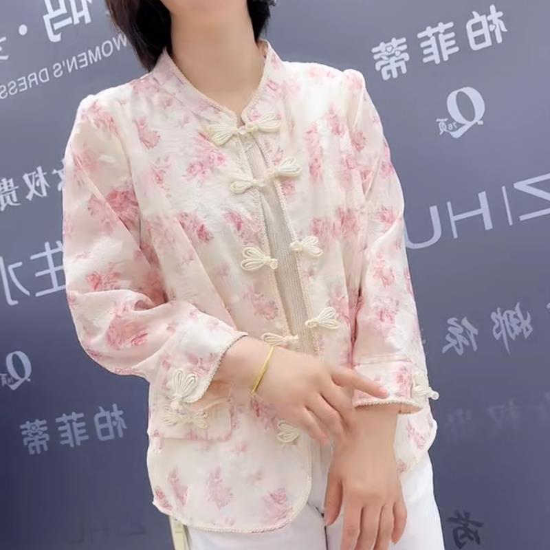 5062芮娜依莲夏季新款欧韩加肥显瘦胖MM大码女装百搭款国风防晒衣