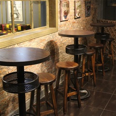 厂现货复古实木酒吧桌椅 高脚椅 实木酒吧椅吧椅吧凳吧台凳吧台