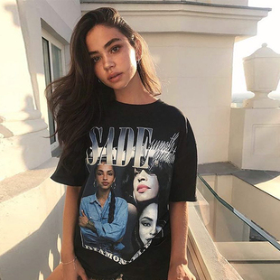 sade hiphop vintage rap tee 莎黛 说唱 嘻哈 饶舌 复古 t恤可在