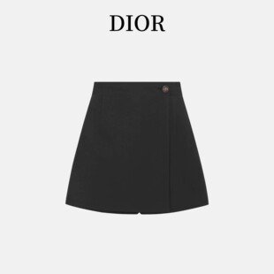 Dior/迪奥 2024春夏新款优雅气质短裤CD纽扣休闲喇叭形半身裙裤女