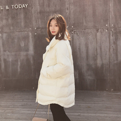 2016冬季新款韩版宽松棉衣外套女装中长款面包棉服加厚时尚棉袄潮